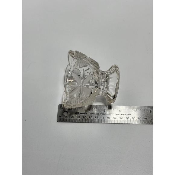Angel Etched Lead Crystal Small 4in Pedestal Trinket Candy Bowl - Picture 7 of 7